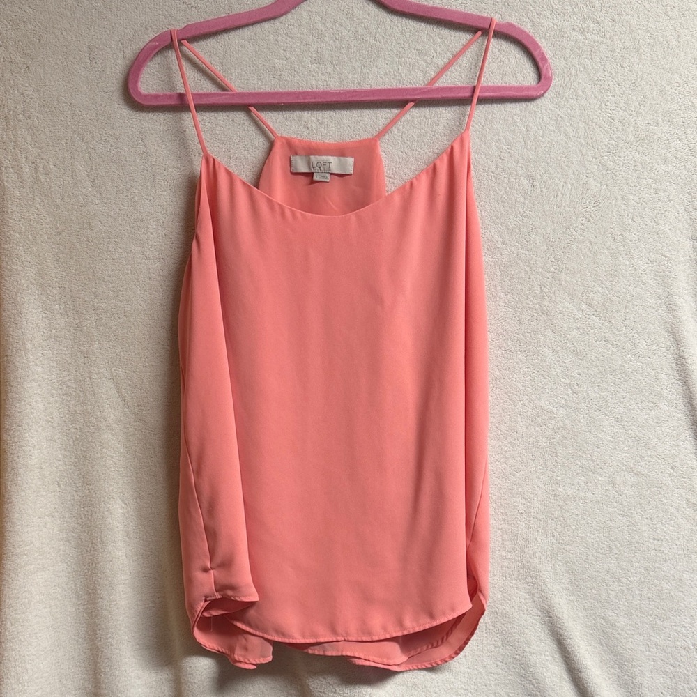 Lush Coral Peach Spaghetti-Strap Cami